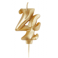 Свеча -цифра "4" витая золото 5см